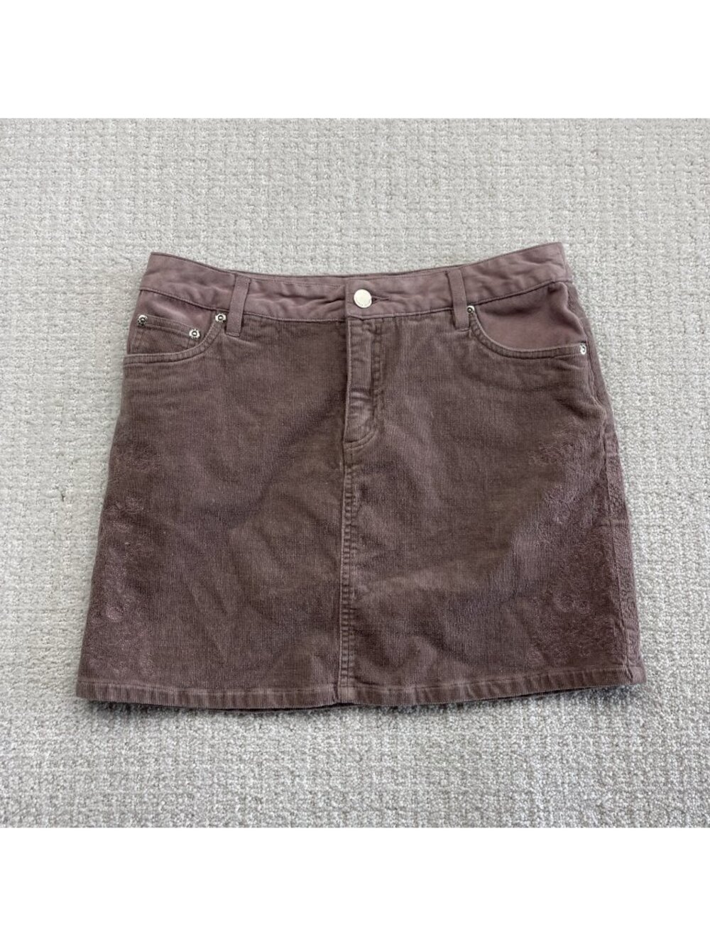Y2K Point Zero x Nicole Benisti Purple Textured Velvet Women Mini Skirt Sz 5